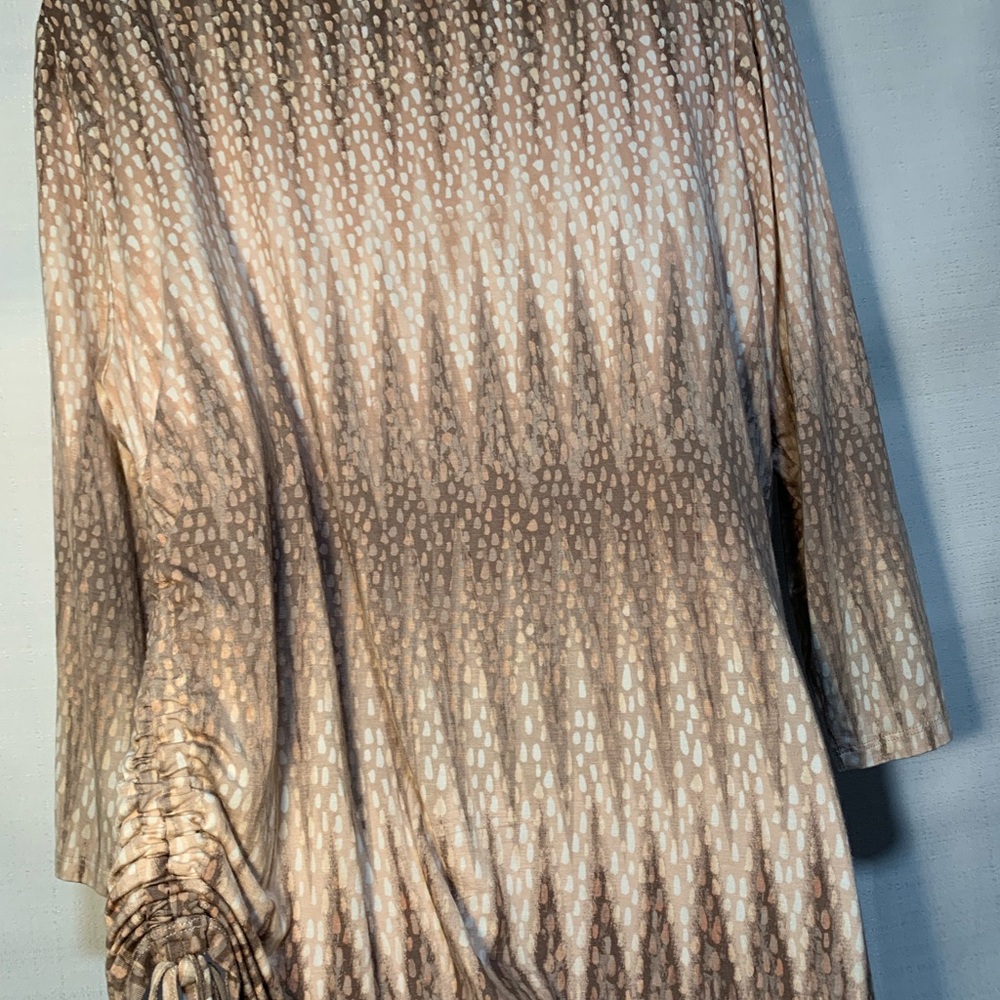 Ruby Rd. Beige Patterned Women's Blouse - image 4